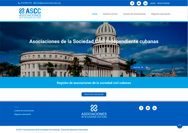 Pionera desarrolla la web de las Asociaciones de la Sociedad Civil Independiente Cubanas.