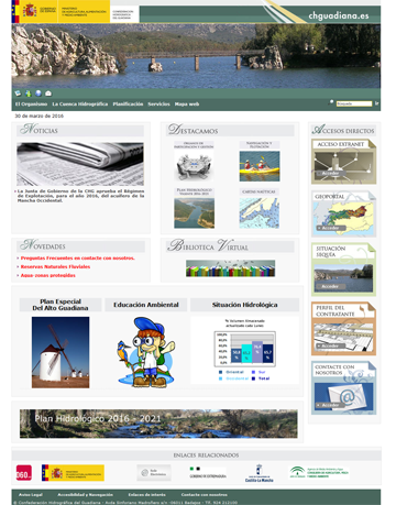Pionera resulta adjudicataria del mantenimiento de la página web de la Confederación Hidrográfica del Guadiana